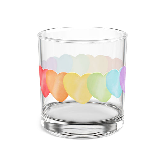 Colorful Hearts Cocktail Glass, 10oz