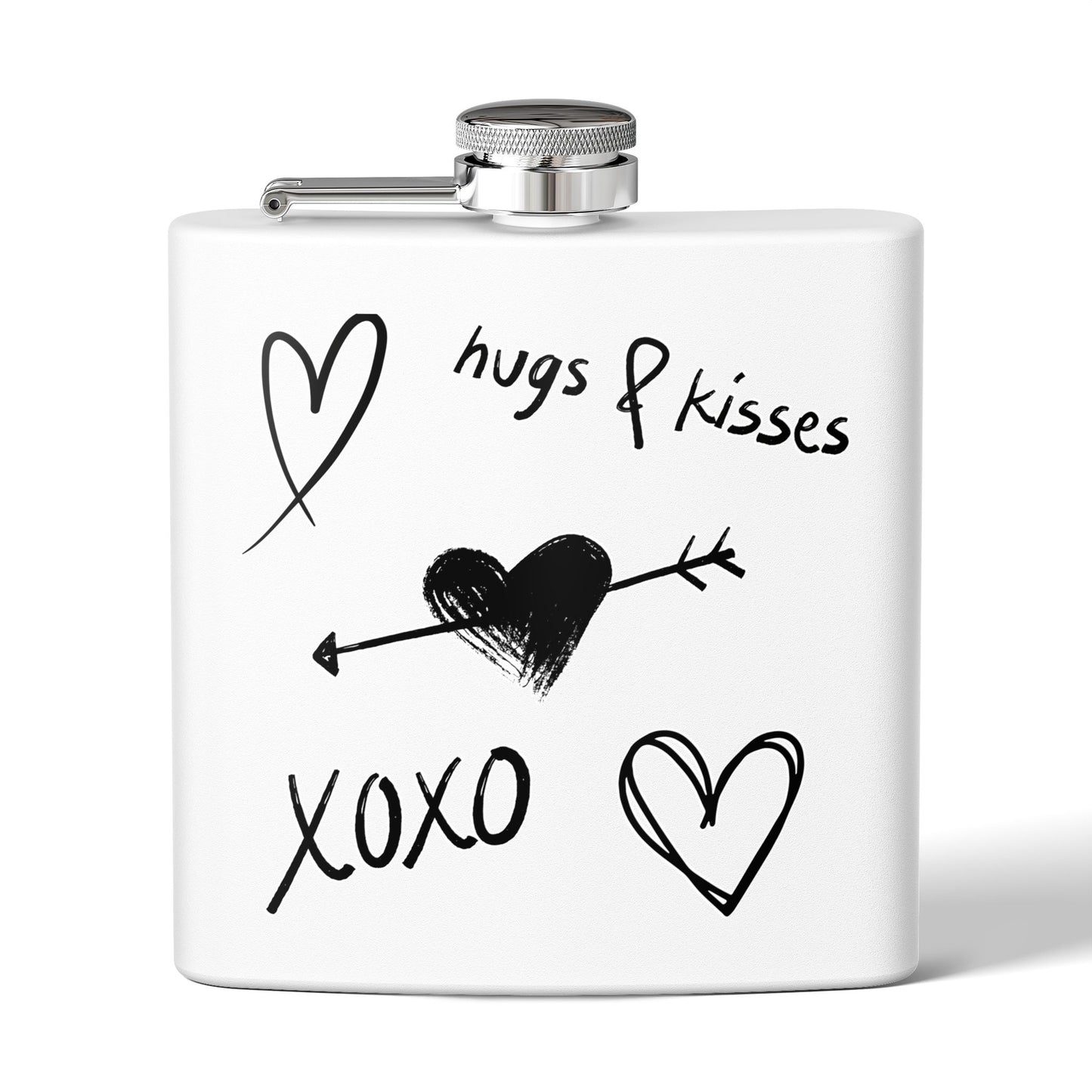Hugs & Kisses Stainless Steel Flask - 6oz