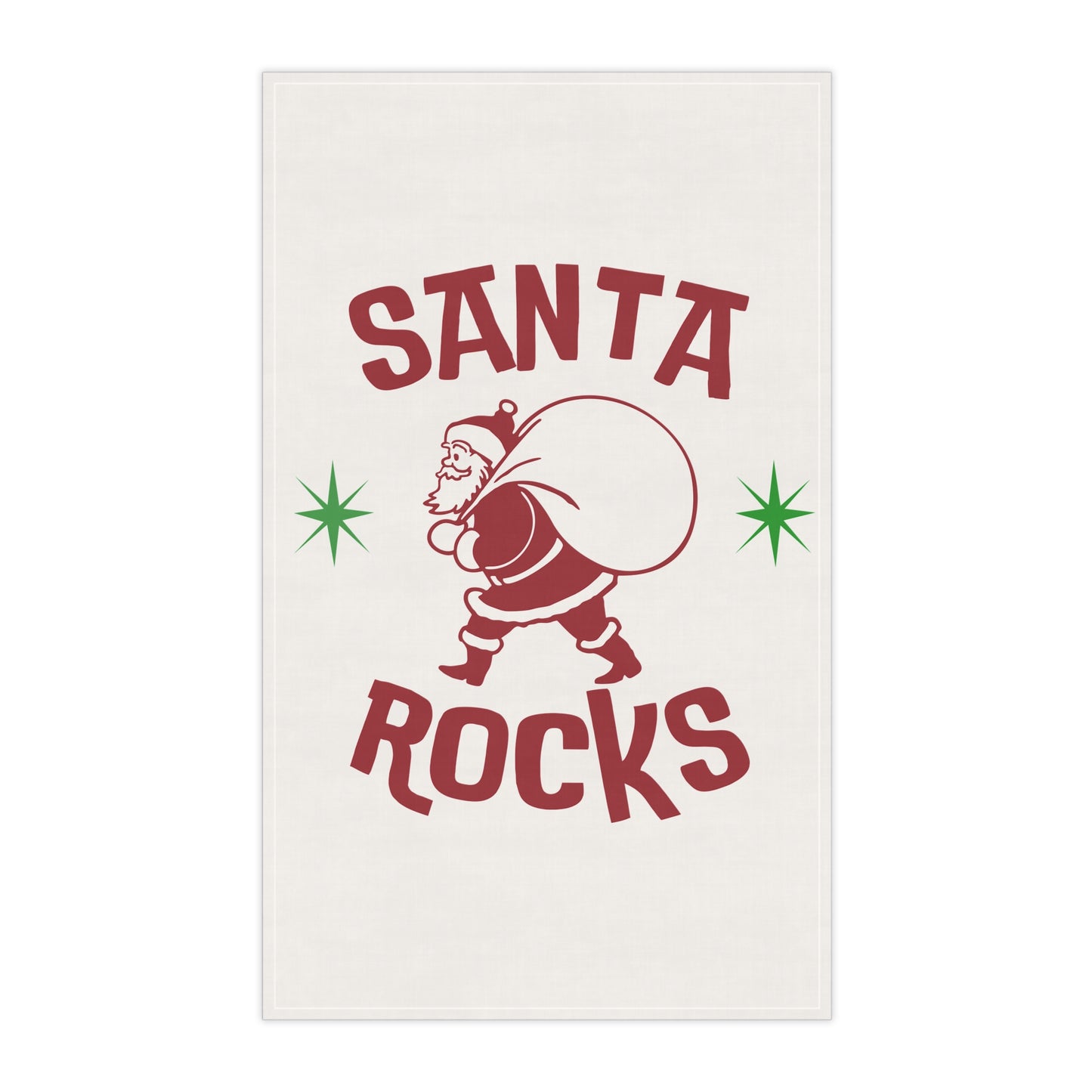 Santa Rocks Cotton Twill Tea Towel