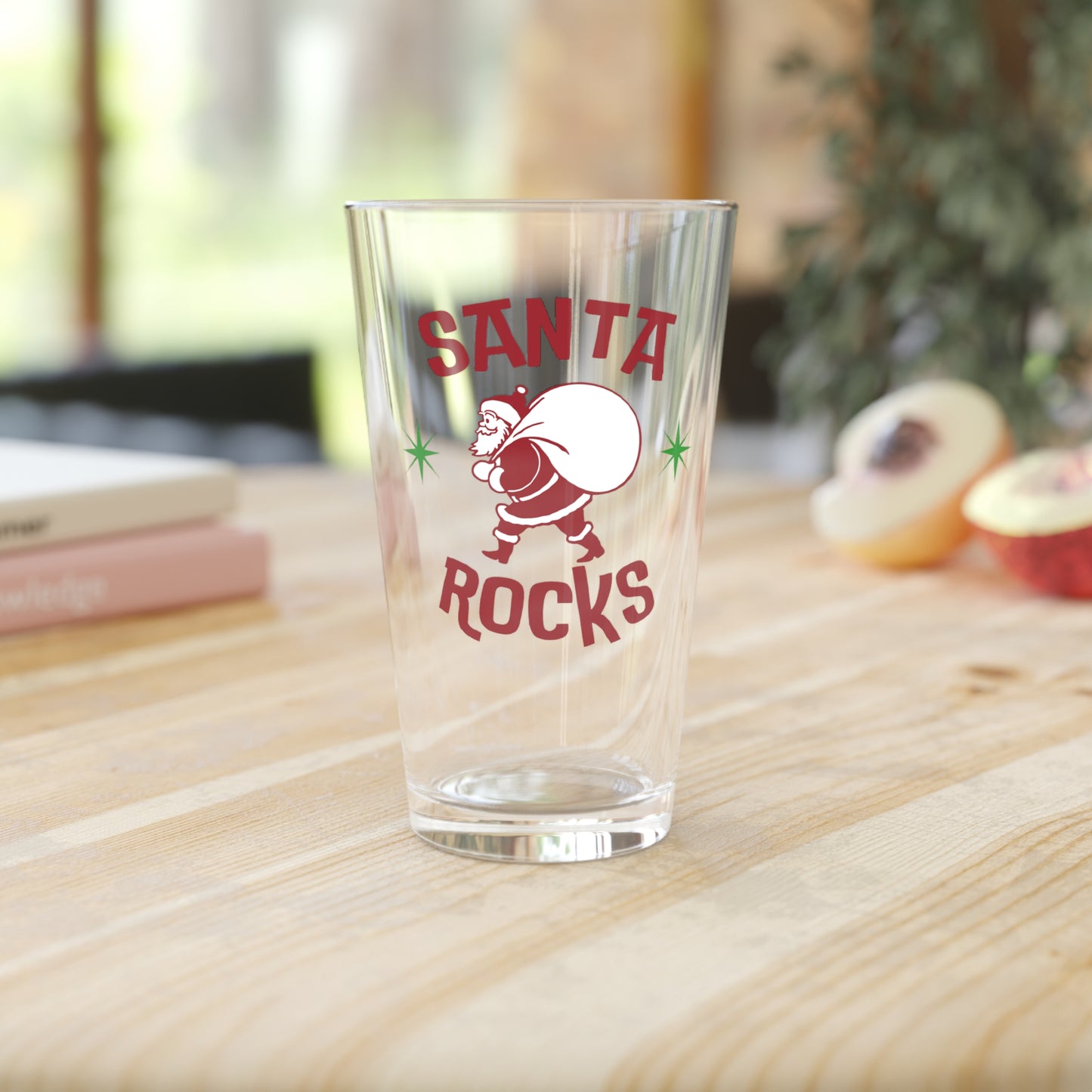 Santa Rocks Pint Glass, 16oz