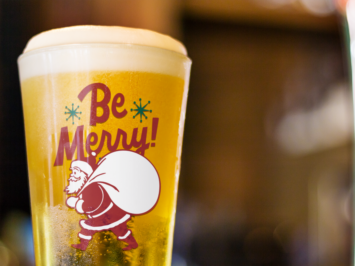 Be Merry Santa Pint Glass