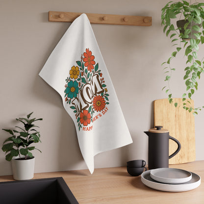 Retro Flowers for Mom, Cotton Tea Towel
