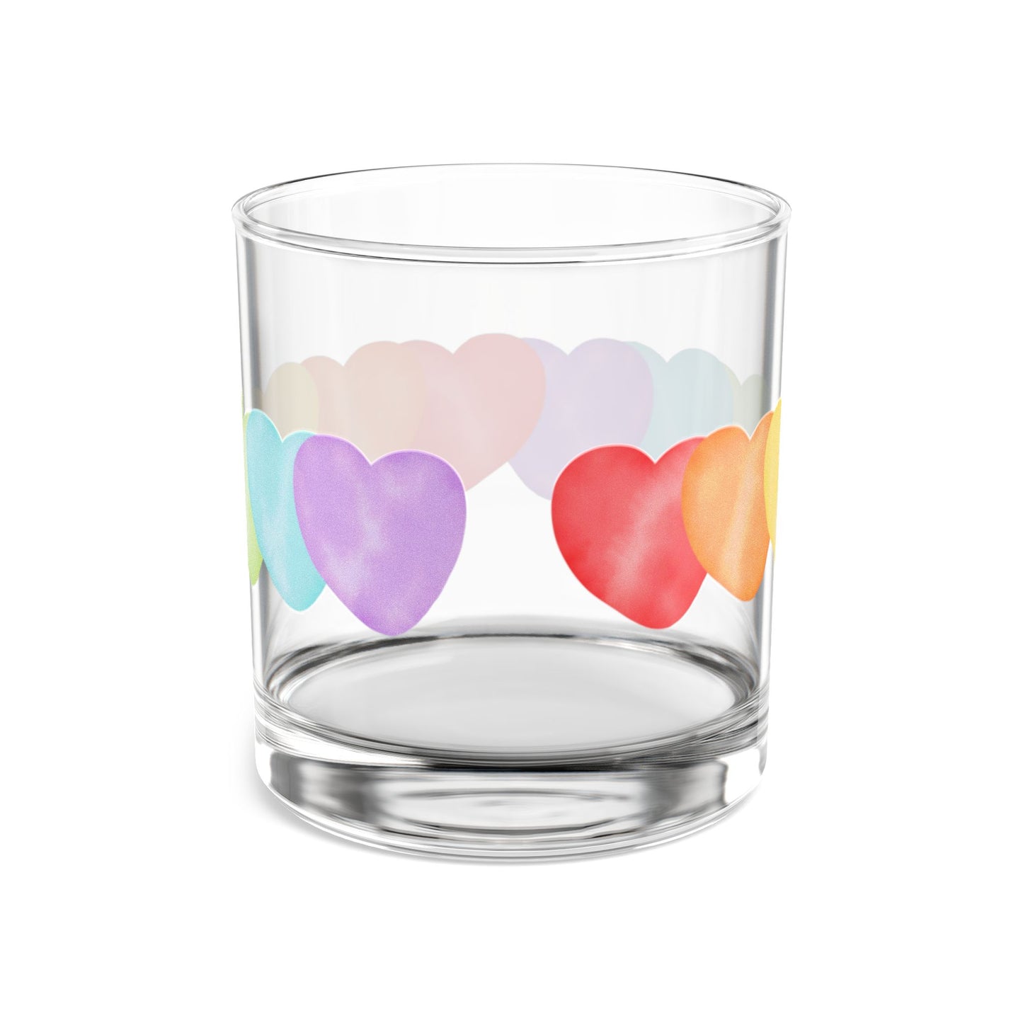Colorful Hearts Cocktail Glass, 10oz