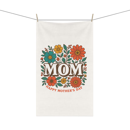 Retro Flowers for Mom, Cotton Tea Towel