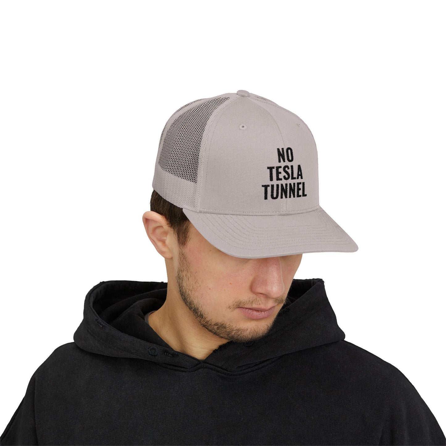 No Tesla Tunnel, Embroidered Trucker Hat