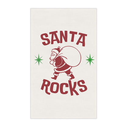 Santa Rocks Cotton Twill Tea Towel