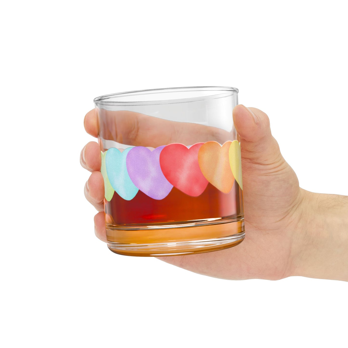Colorful Hearts Cocktail Glass, 10oz