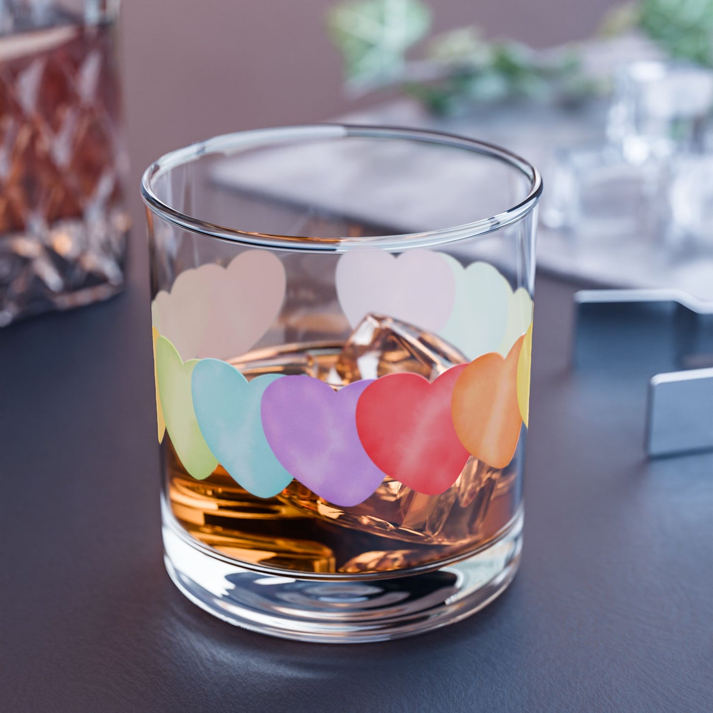 Colorful Hearts Cocktail Glass, 10oz