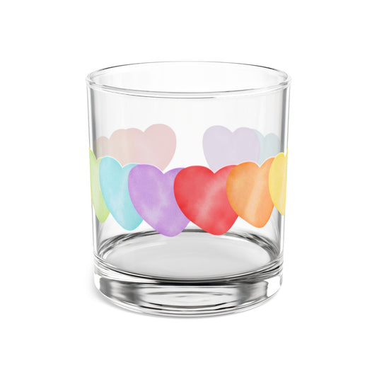 Colorful Hearts Cocktail Glass, 10oz