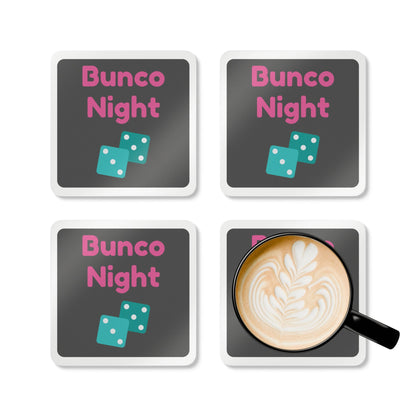 Bunco Night Corkwood Coaster Set of 4 - Perfect for Game Night Gatherings